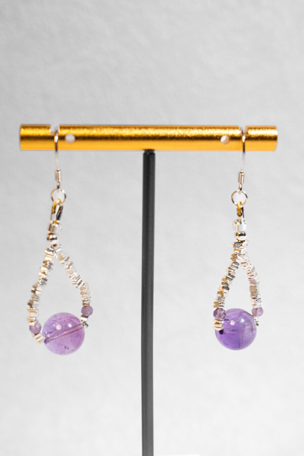 Amethyst Drop Earrings - Image 3